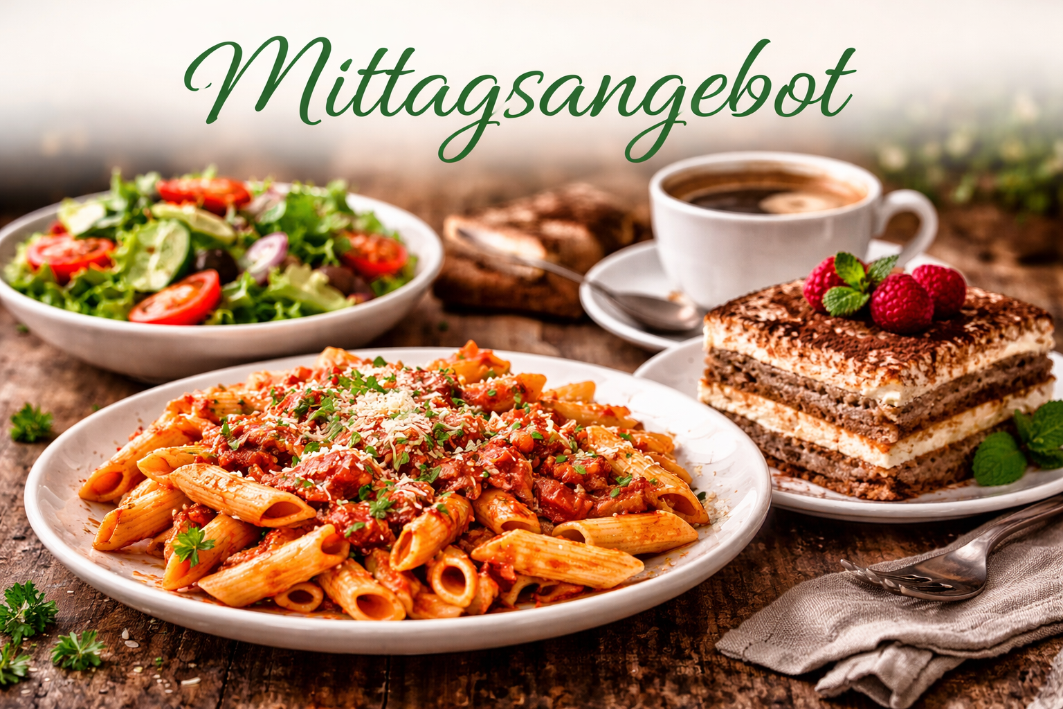 Montag Mittagsmenü – Penne Amatriciana im Ristorante Bellini